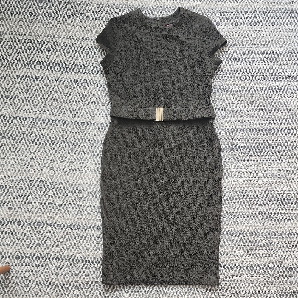 Catherine Malandrino Khaki Midi Dress with Belt